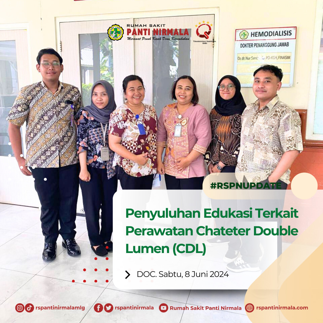 Penyuluhan Edukasi Terkait Perawatan Chateter Double Lumen (CDL) Bersama Tim PKRS dan Tips Gizi Bersama Ahli Gizi Dina Elok Wulandari, S.Gz di Area Ruang Tunggu Pasien Hemodialisa