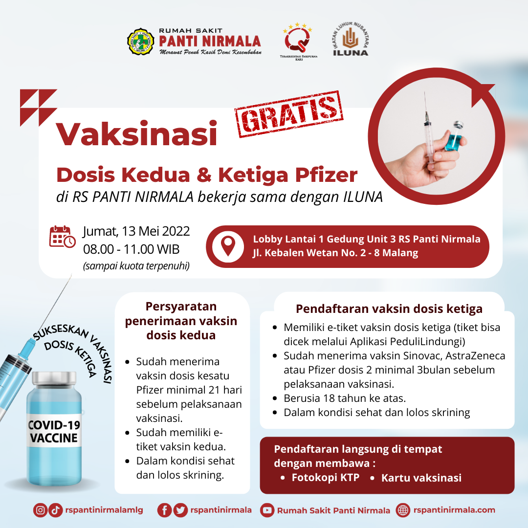 Vaksinasi Dosis Kedua & Ketiga Pfizer