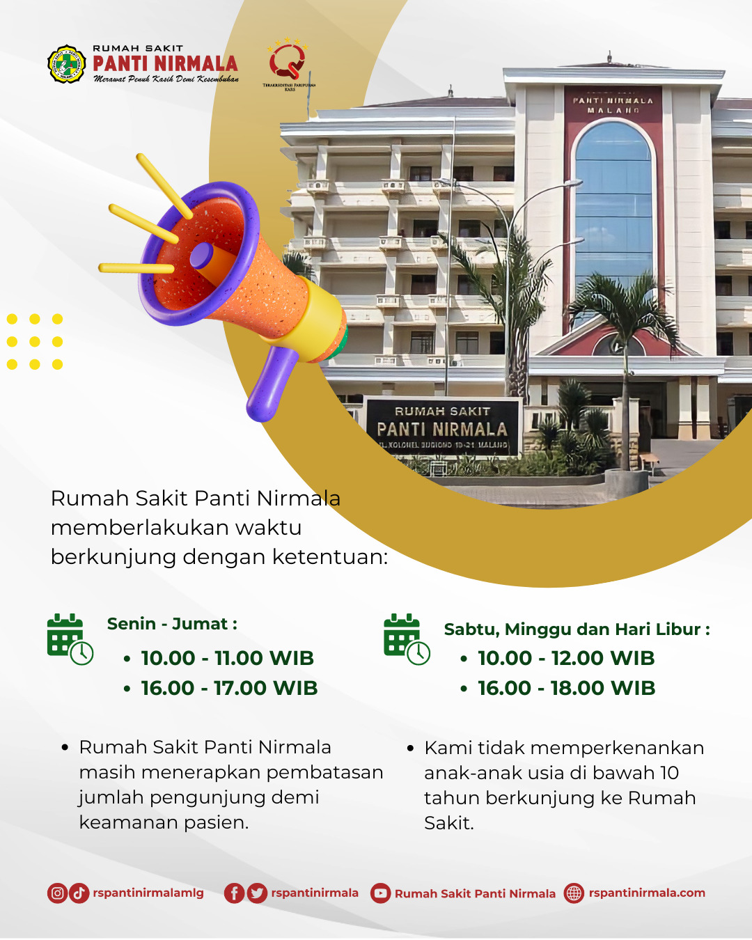 Informasi Jam Kunjung Pasien di Rumah Sakit Panti Nirmala!