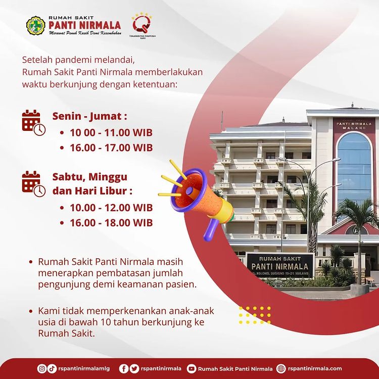 Rumah Sakit Panti Nirmala memberlakukan waktu berkunjung