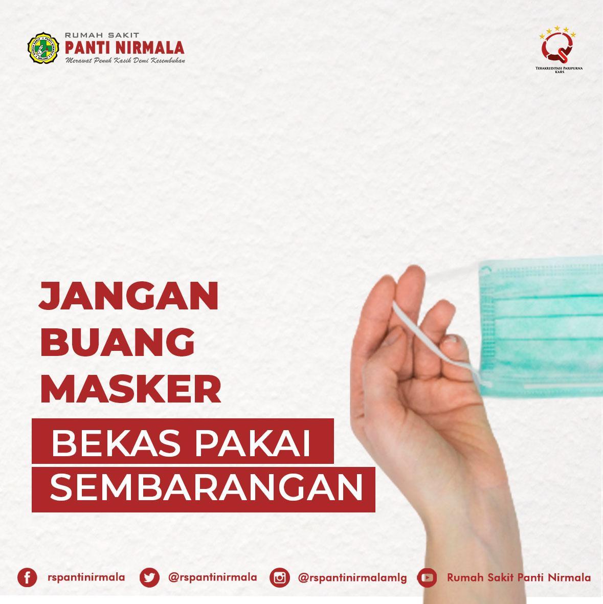 Jangan Buang Masker Sekali Pakai Sembarangan