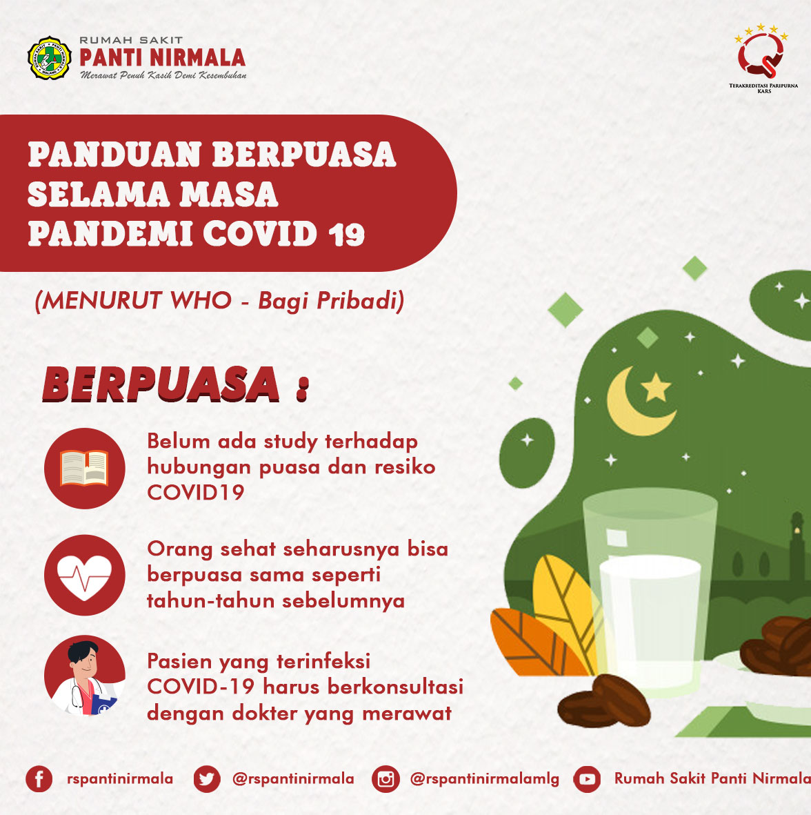 Panduan Berpuasa selama masa pandemi COVID19