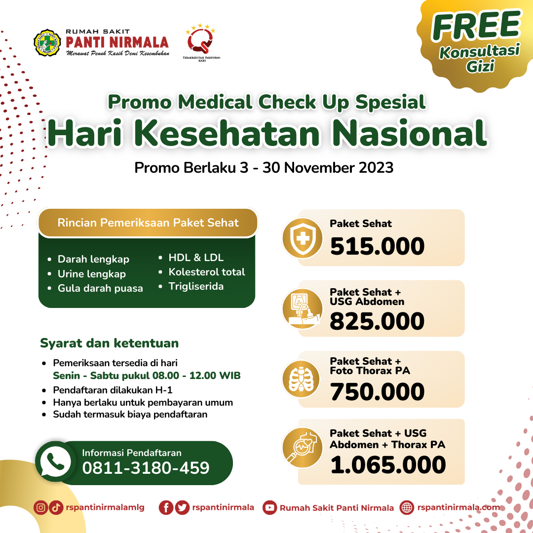 Promo Medical Check Up Spesial Hari Kesehatan Nasional!