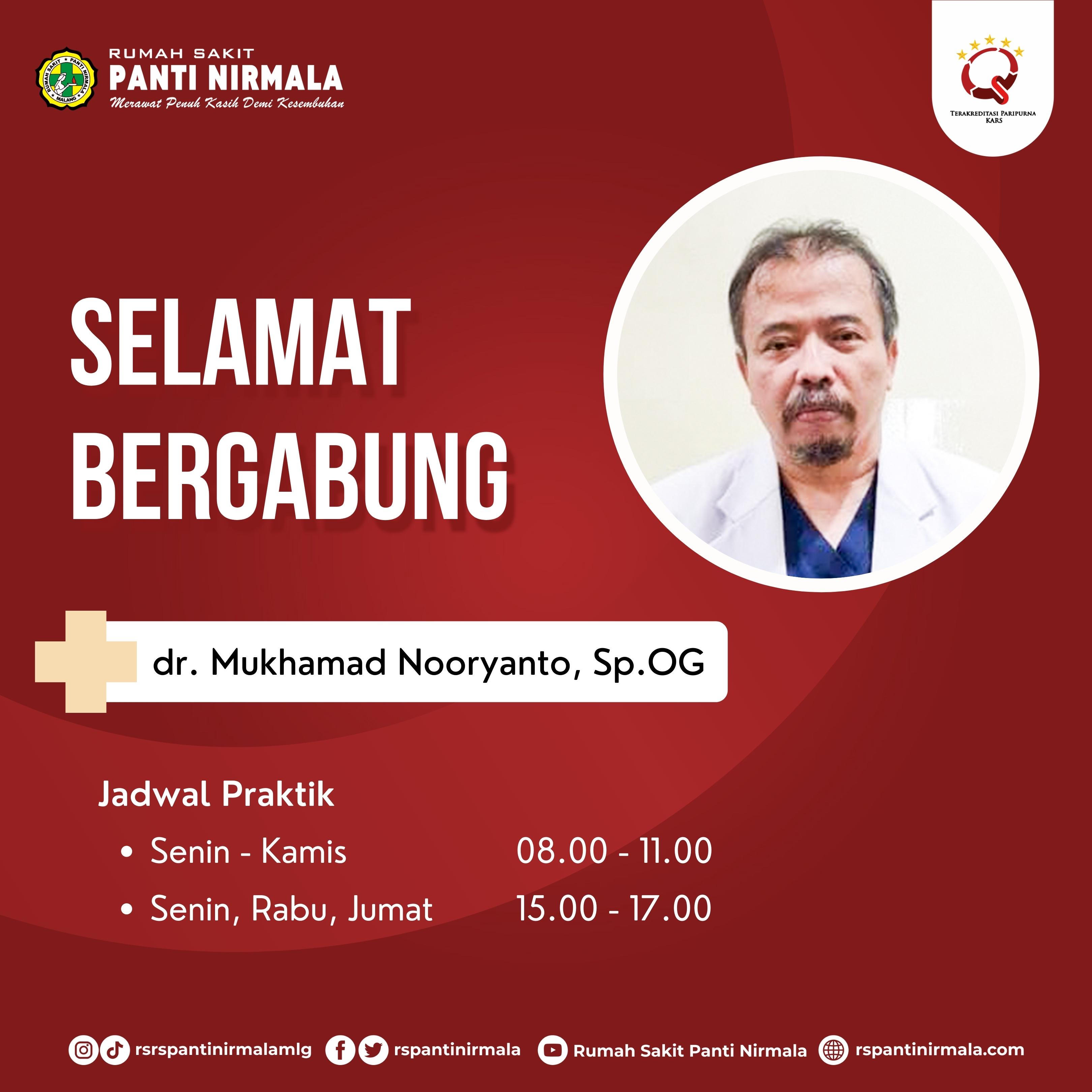 Selamat bergabung  dr. Mukhamad Nooryanto, Sp.OG